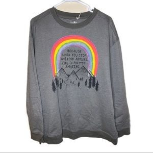 NWT Natural Life Raindow Crewneck Sweater